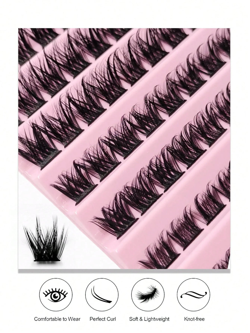 Rikuaild 120 PCS D Curl Cluster Faux Mink Fake Eyelashes Individual Lashes Natural Look Lashes Fluffy Soft Crossed Dramatic Cluster Lashes DIY Eyelashes Lash Clusters,Eye Lash Clusters,Individual Eyelashes,Lashes,Fake Lashes