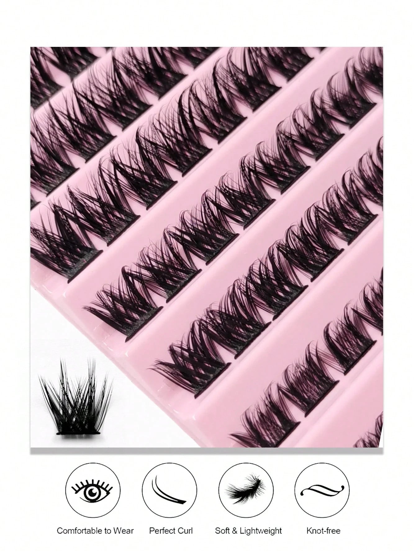 Rikuaild 120 PCS D Curl Cluster Faux Mink Fake Eyelashes Individual Lashes Natural Look Lashes Fluffy Soft Crossed Dramatic Cluster Lashes DIY Eyelashes Lash Clusters,Eye Lash Clusters,Individual Eyelashes,Lashes,Fake Lashes