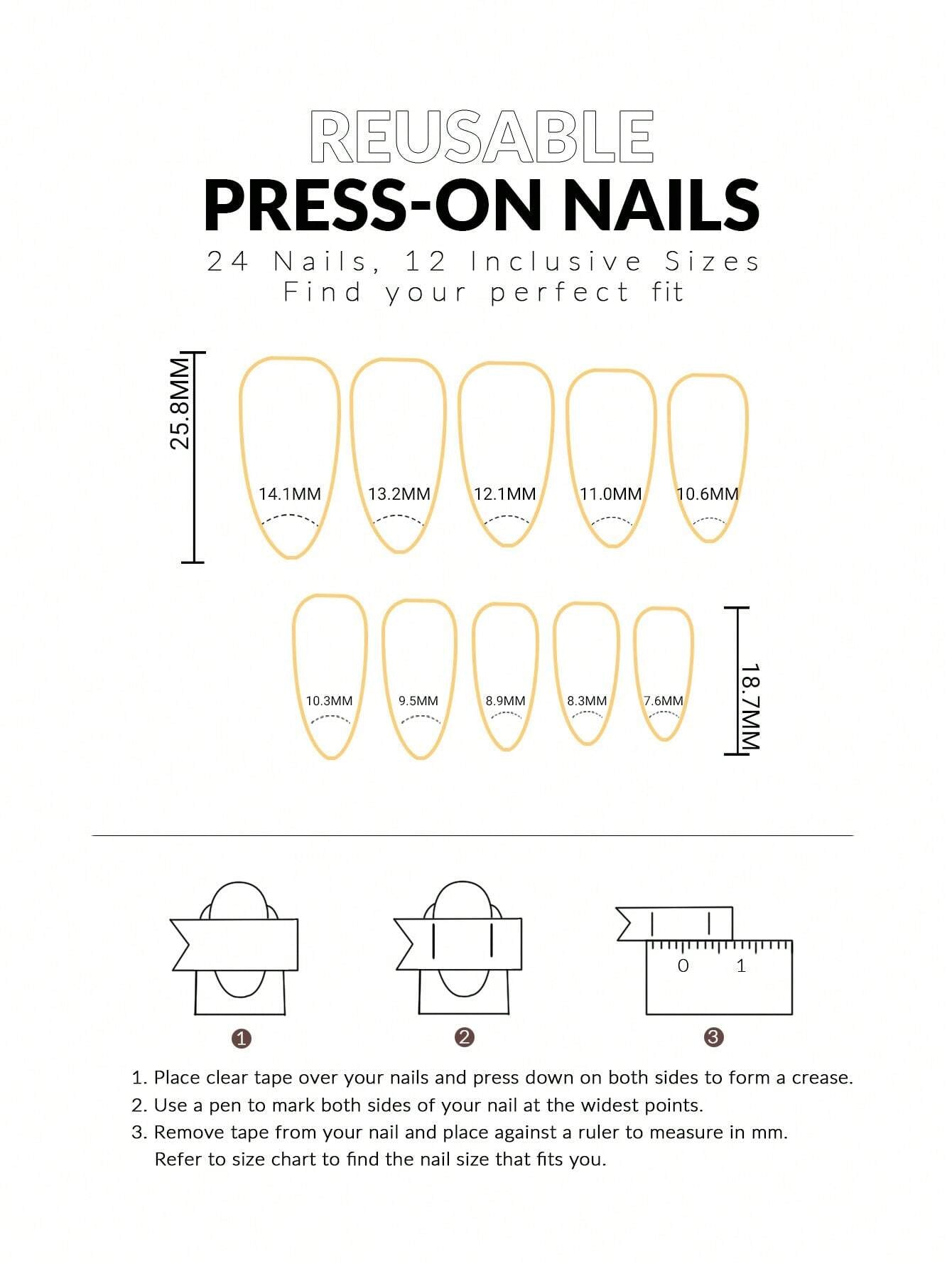 24Pcs/Set French Almond Press on Nails Tip Gradient Acrylic Nails Medium Length Full Cover Design False Nails,Contain 1Pc Jelly Glue and 1Pc Nail File, Suitable for Women and Girls, Daily Life and Party Use Nail Supplies