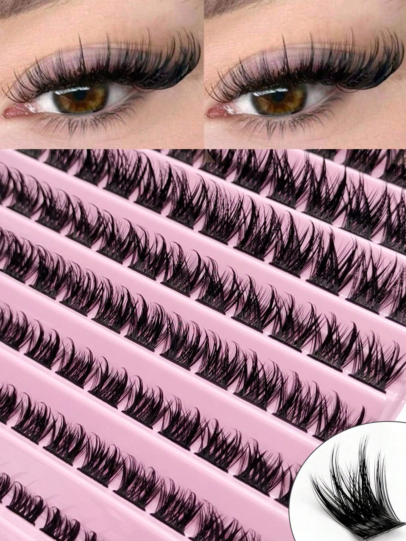 Rikuaild 120 PCS D Curl Cluster Faux Mink Fake Eyelashes Individual Lashes Natural Look Lashes Fluffy Soft Crossed Dramatic Cluster Lashes DIY Eyelashes Lash Clusters,Eye Lash Clusters,Individual Eyelashes,Lashes,Fake Lashes