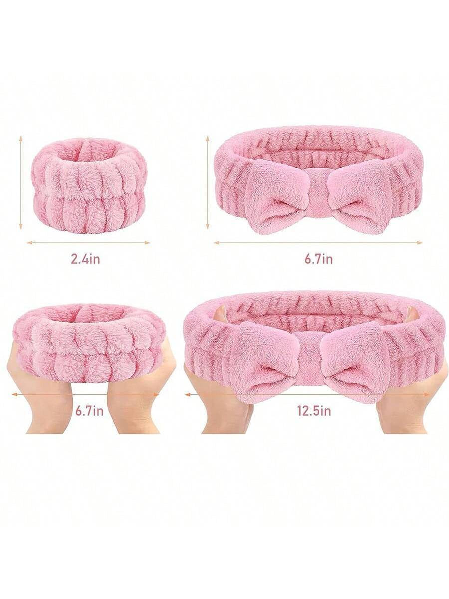 1 Piece Bathroom Headband/2 Pieces Bathroom Wristbands/3 Pieces Set, Facial Makeup Headband and Hand Washing Band Set, Skincare Headband, Beauty, Skin Care Products, Spa, Self Care, Skin Care Tools, Face Care, Esthetician Supplies, Skin, Face Wash, Facial