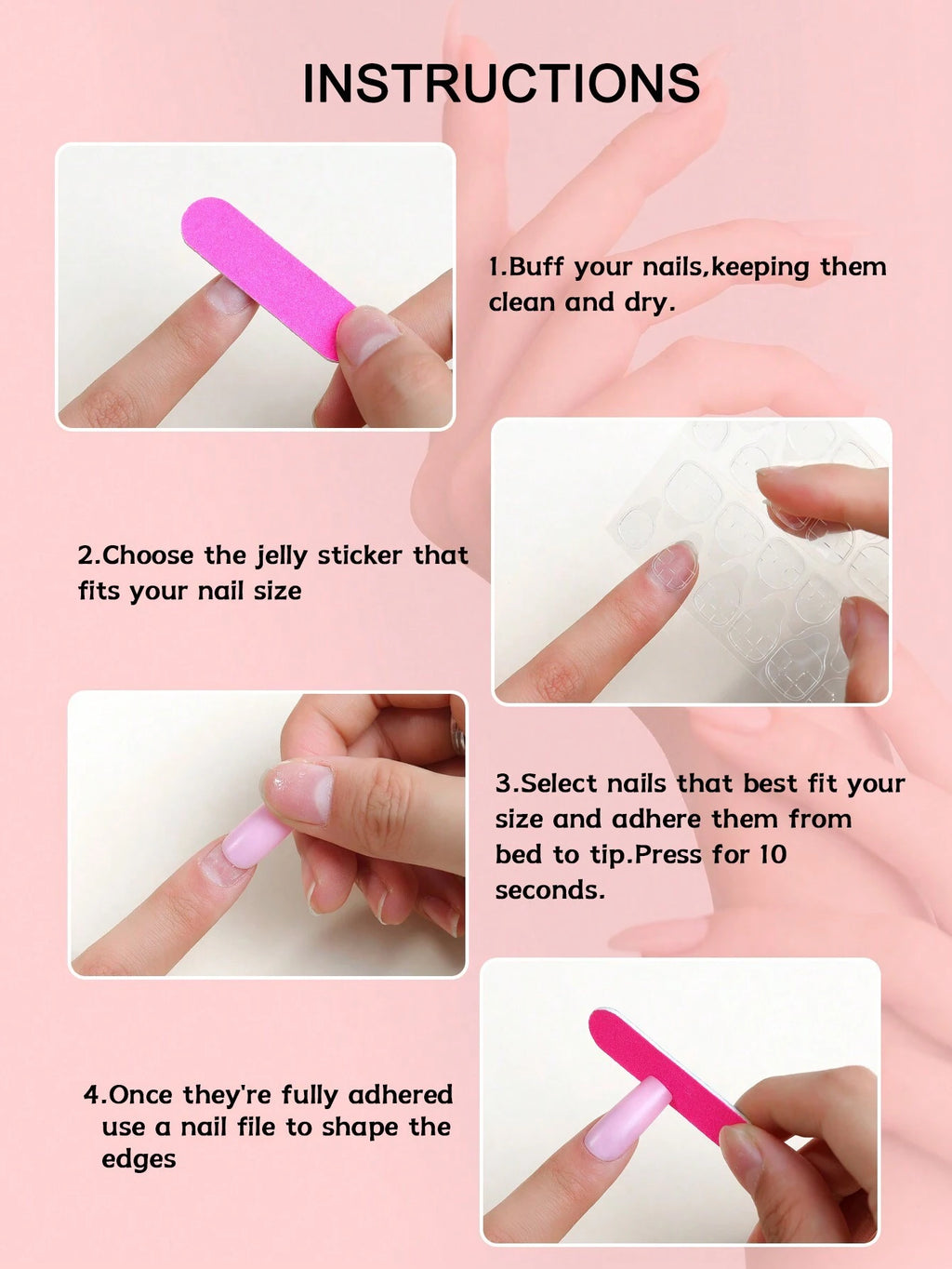 24PCS Medium Almond Press on Nails White French False Nail Minimalist Fake Nails for Women & Girls Nail Supplies