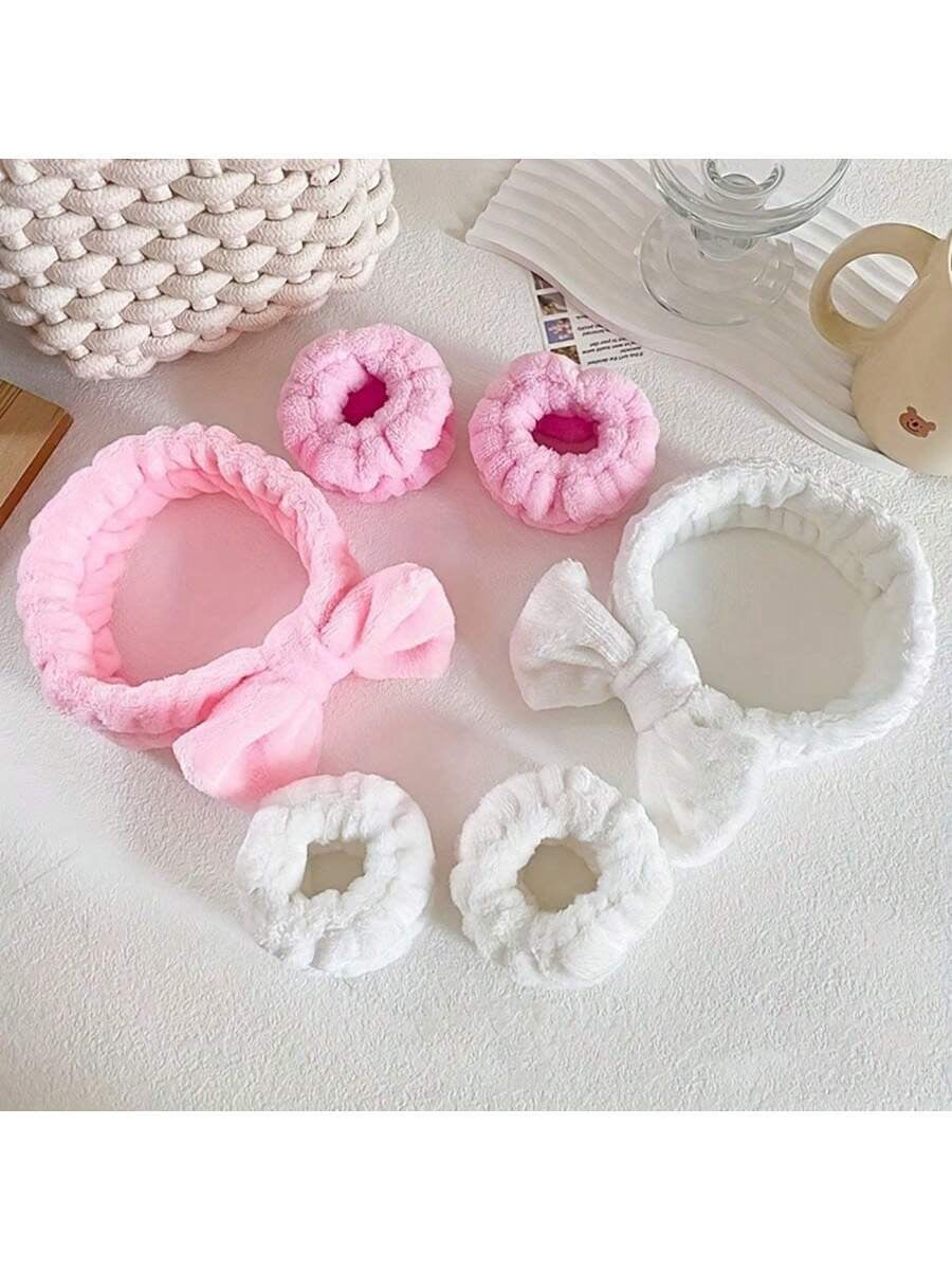 1 Piece Bathroom Headband/2 Pieces Bathroom Wristbands/3 Pieces Set, Facial Makeup Headband and Hand Washing Band Set, Skincare Headband, Beauty, Skin Care Products, Spa, Self Care, Skin Care Tools, Face Care, Esthetician Supplies, Skin, Face Wash, Facial