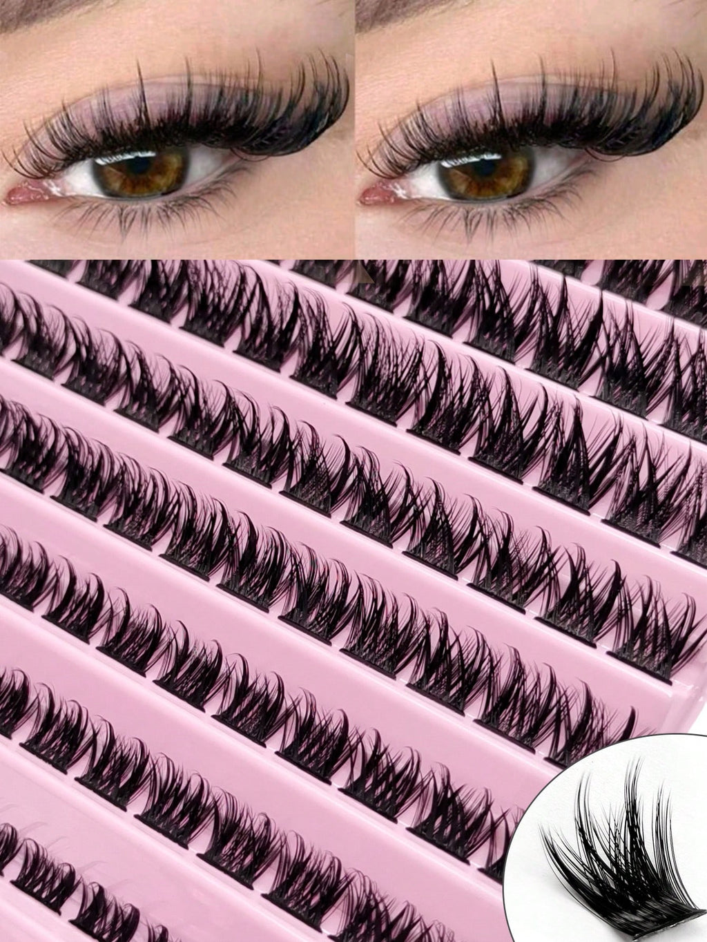Rikuaild 120 PCS D Curl Cluster Faux Mink Fake Eyelashes Individual Lashes Natural Look Lashes Fluffy Soft Crossed Dramatic Cluster Lashes DIY Eyelashes Lash Clusters,Eye Lash Clusters,Individual Eyelashes,Lashes,Fake Lashes