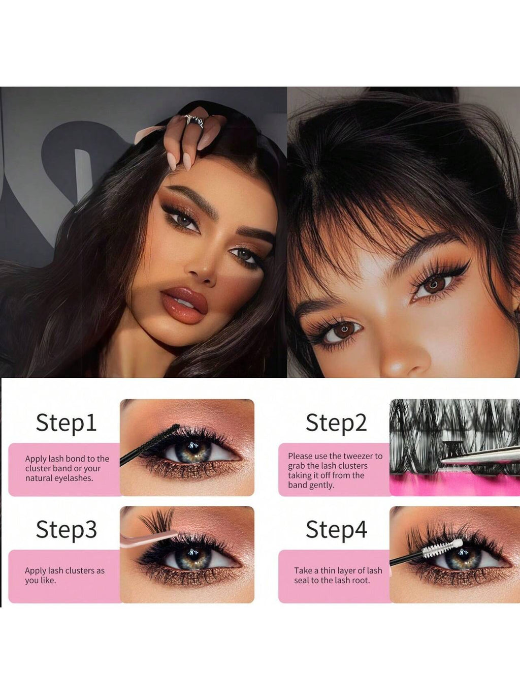 DIY Lash Extension Kit Individual Lashes Clusters D Curl Eyelash Extension Kit with Lash Bond and Seal, Eyelash Remover Tweezers Brush 8-18Mm Lash Books DIY at Home